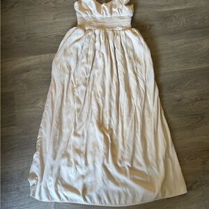 Lulu's Cream Strapless Maxi Dress size s beautiful